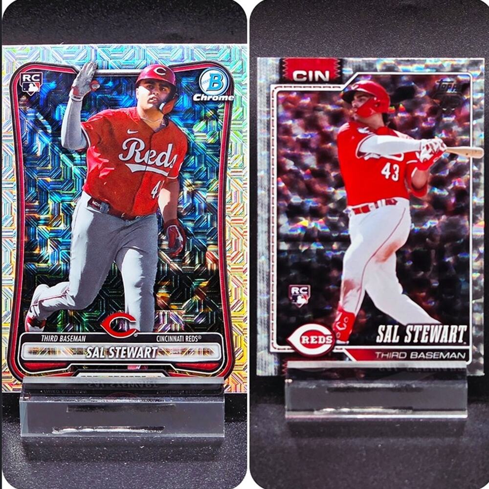 Sal Stewart Bowman Chrome Mojo Silver Crackle RC Cincinnati Reds Top Prospect
